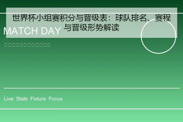 世界杯小组赛积分与晋级表：球队排名、赛程与晋级形势解读